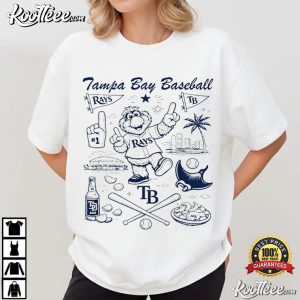 Tampa Bay Doodle Art Vintage Baseball Game Day T Shirt (1)