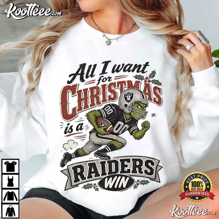 The Grinch Christmas Las Vegas Raiders Football Graphic T-Shirt The Grinch Christmas Las Vegas Raiders Football Graphic T-Shirt