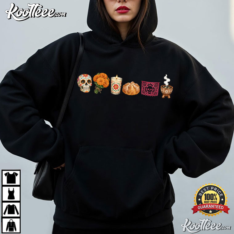 Sugar Skull Cute Mini Day Of The Dead Icons Mexicans Fall Season T-Shirt Sugar Skull Cute Mini Day Of The Dead Icons Mexicans Fall Season T-Shirt