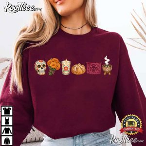 Sugar Skull Cute Mini Day Of The Dead Icons Mexicans Fall Season T Shirt (3)