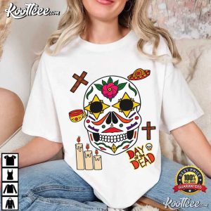 Day Of The Dead Colorful Sugar Skull Dia De Los Muertos T Shirt (1)