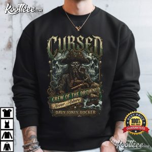 Ghost Pirate Crew Cursed Skeleton Captain Dark Fantasy Nautical T Shirt (3)