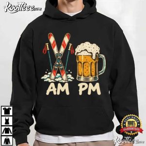 Apres Ski With Retro AM PM Skis And Beer T-Shirt Apres Ski With Retro AM PM Skis And Beer T Shirt (2)