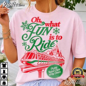 Oh What Fun It Is To Ride Vintage Christmas Monorail Holiday Season T Shirt (1