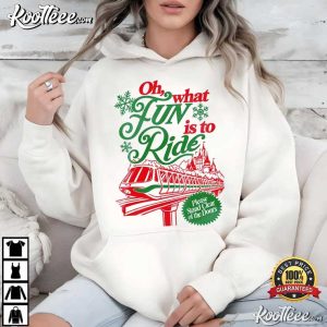 Oh What Fun It Is To Ride Vintage Christmas Monorail Holiday Season T Shirt (1 (3)