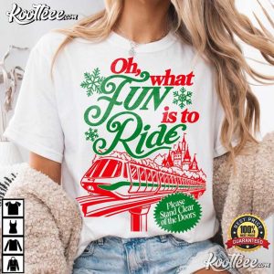 Oh What Fun It Is To Ride Vintage Christmas Monorail Holiday Season T Shirt (1 (4)
