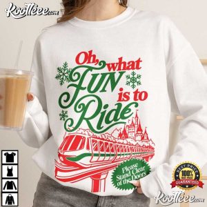 Oh What Fun It Is To Ride Vintage Christmas Monorail Holiday Season T Shirt (1)