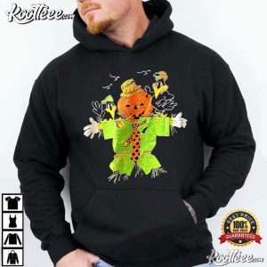 Pumpkin Jack O Lantern Scarecrow Autumn Vintage 90s Black Halloween T Shirt (4)