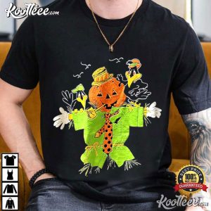 Pumpkin Jack O Lantern Scarecrow Autumn Vintage 90s Black Halloween T Shirt (2)