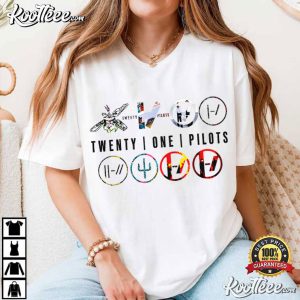 Twenty One Pilots All Eras Album Covers And Logos Collage T Shirt (4)