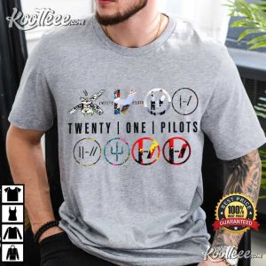 Twenty One Pilots All Eras Album Covers And Logos Collage T-Shirt Twenty One Pilots All Eras Album Covers And Logos Collage T Shirt (1)