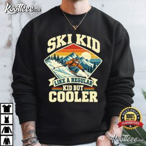 Ski Kid Like A Regular Kid But Cooler Funny Skiing Skier Retro Mountain T Shirt (1)