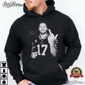 Josh Allen 17 Middle Finger Buffalo Football Quarterback Fan Game Day T Shirt (2)
