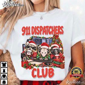 Raccoon 911 Dispatcher Christmas First Responders Gift T Shirt (4)