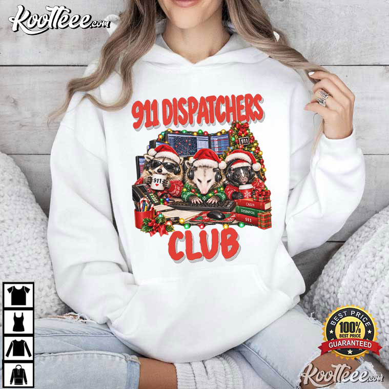 Raccoon 911 Dispatcher Christmas First Responders Gift T-Shirt Raccoon 911 Dispatcher Christmas First Responders Gift T-Shirt
