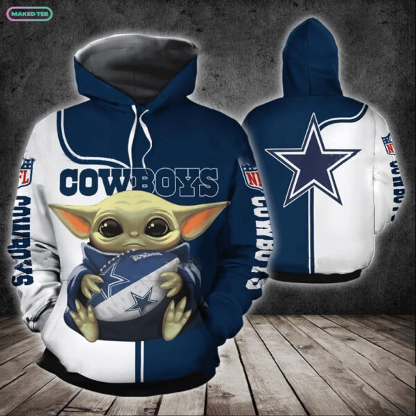 Dallas Cowboys Baby Yoda NFL Hoodie 3D For Fans 1202 1 2