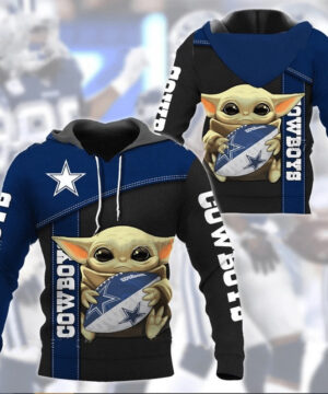 Dallas Cowboys NFL Baby Yoda Hoodie 3D For Fans 1205