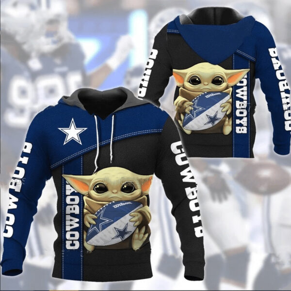 Dallas Cowboys NFL Baby Yoda Hoodie 3D For Fans 1205