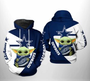 Dallas Cowboys NFL Baby Yoda Team 3D Hoodie