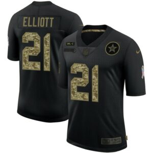 Ezekiel Elliott Dallas Cowboys 21 Black Camo NFL Limited Jerseys