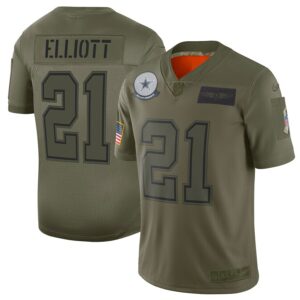 Ezekiel Elliott Dallas Cowboys 21 Camo NFL Limited Jerseys 2