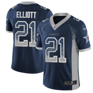 Ezekiel Elliott Dallas Cowboys 21 Navy Blue Drift NFL Limited Jerseys