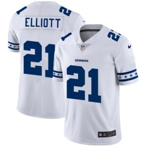 Ezekiel Elliott Dallas Cowboys 21 White NFL Limited Jerseys 1