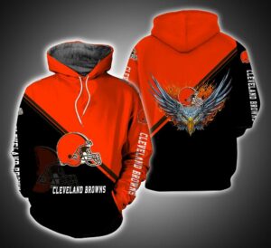 Fire Eagle Cleveland Browns 3D Hoodie