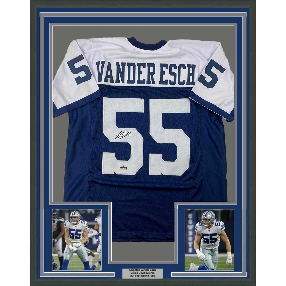 Framed Facsimile Autographed Leighton Vander Esch Jerseys Gifts For Dallas Cowboys Fans