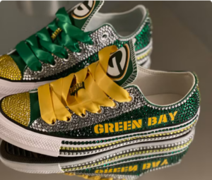 Green Bay Packers Blinged Out Converse Unique Green Bay Packers Gifts