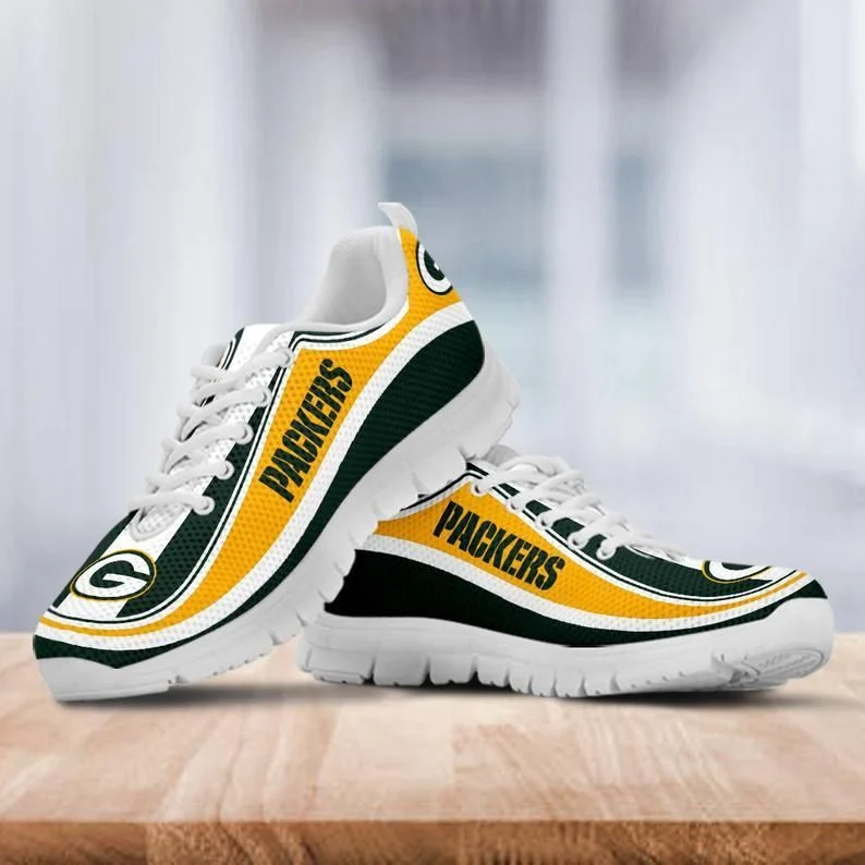 Green Bay Packers NFL teams Big logo gift for fan white shoes Fly Sneakers