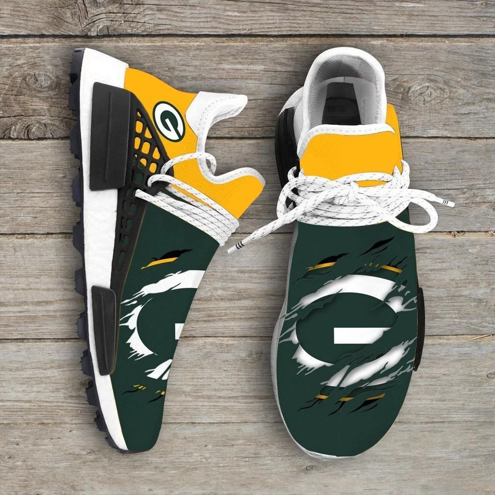 Green Bay Packers Nfl Nmd Human Race Vip Running Sports Sneakers Shoes