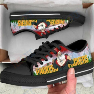 Nfl Green Bay Packers Santa Claus Low Top Canvas Shoes Custom Sneakers Tmt628 Ds0 07516 z37