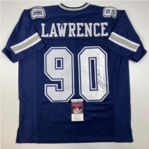 Signed Demarcus Lawrence Dallas Blue Football Jersey
