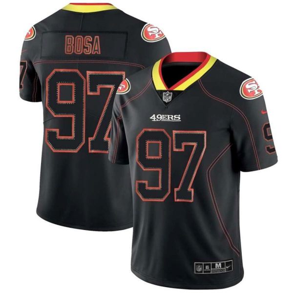 San Francisco 49ers 97 Nick Bosa Black Lights Out NFL Limited Stitched NFL Jersey 1