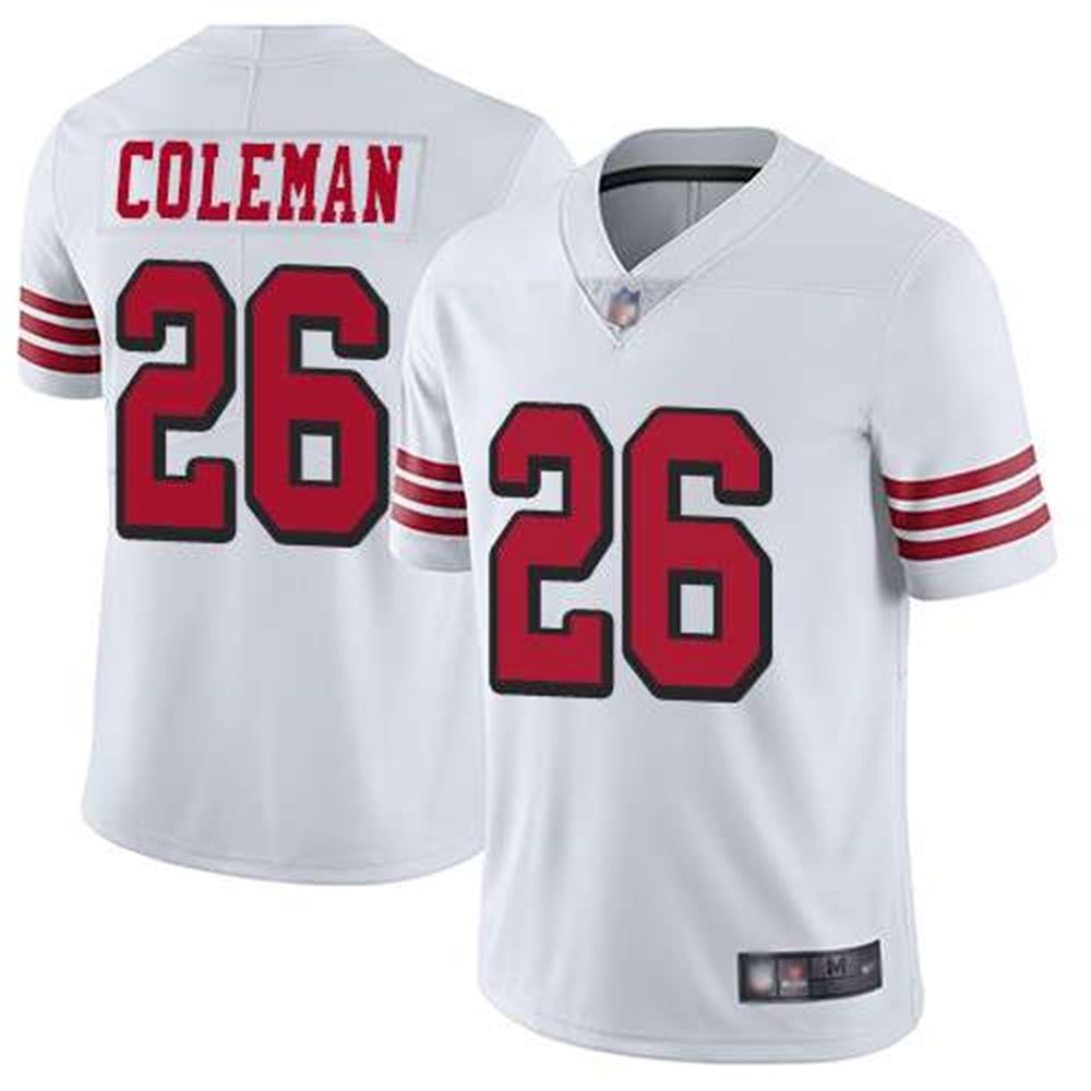 San Francisco 49ers San Francisco 49ers #26 Tevin Coleman White Vapor Untouchable Limited Stitched NFL Jersey