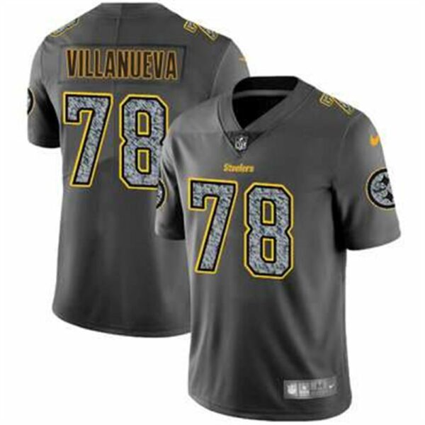 Nike Pittsburgh Steelers 78 Alejandro Villanueva Gray Static Mens NFL Vapor Untouchable Game Jersey