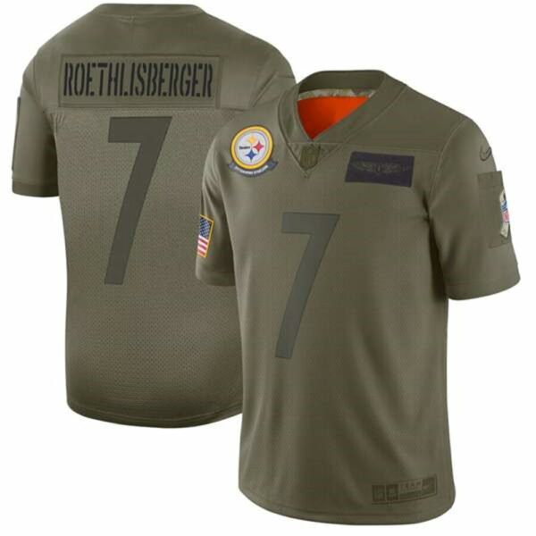 Pittsburgh Steelers 7 Ben Roethlisberger 2019 Camo Salute To Service Limited Stitched NFL Jersey