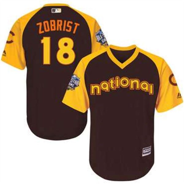 Ben Zobrist Brown 2016 MLB All Star Jersey Mens National League Chicago Cubs 18 Cool Base Game Collection