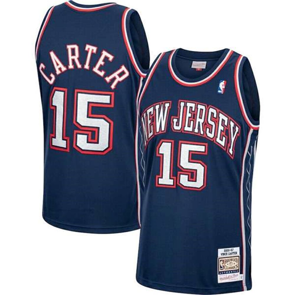 Brooklyn Nets #15 Vince Carter Navy Throwback Stitched Jersey