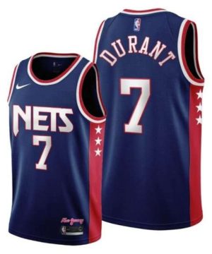 Brooklyn Nets 2021 22 City Edition 7 Kevin Durant Navy Stitched Basketball Jersey