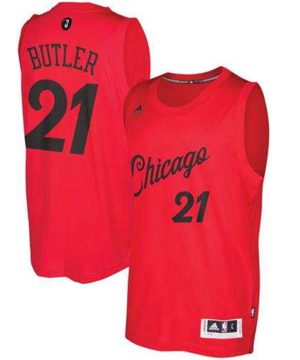 Bulls 21 Jimmy Butler Red 2016 2017 Christmas Day Stitched NBA Jersey