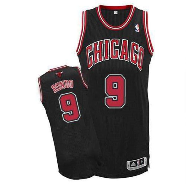 Bulls 9 Rajon Rondo Black Stitched NBA Jersey 1