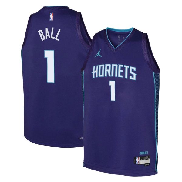 Charlotte Hornets Jordan Statement Edition Swingman Jersey 22 Purple LaMelo Ball Youth