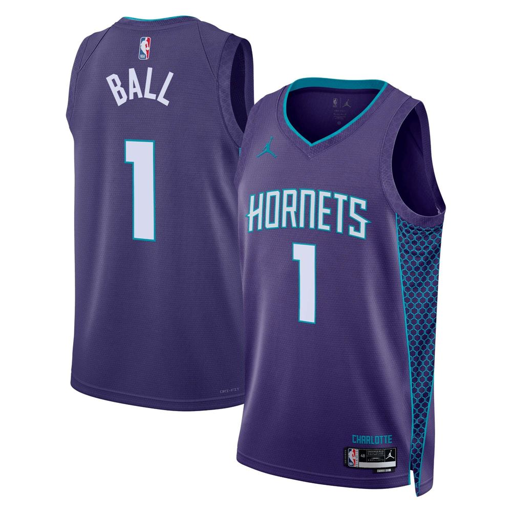 Charlotte Hornets Jordan Statement Edition Swingman Jersey - Purple - LaMelo Ball Unisex