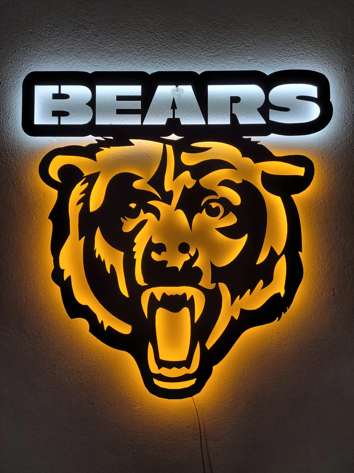 Chicago Bears Metal Led Wall Sign