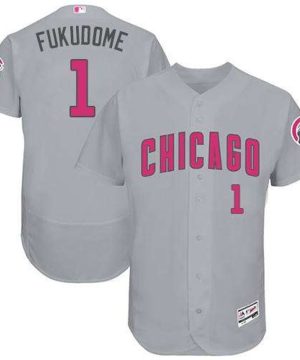Chicago Cubs 1 Kosuke Fukudome Grey Flexbase Authentic Collection Mothers Day Stitched MLB Jersey