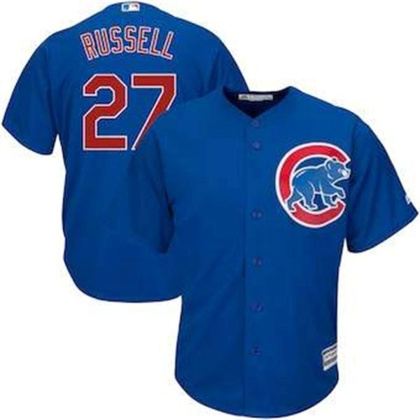 Chicago Cubs 27 Addison Russell Majestic Royal Alternate Cool Base Player Jersey