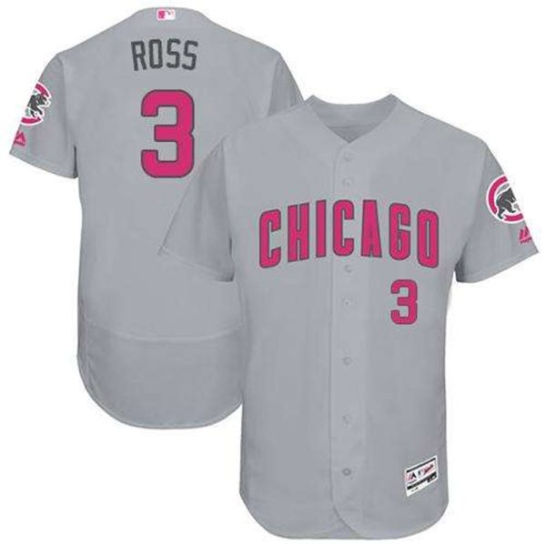 Chicago Cubs 3 David Ross Grey Flexbase Authentic Collection Mothers Day Stitched MLB Jersey