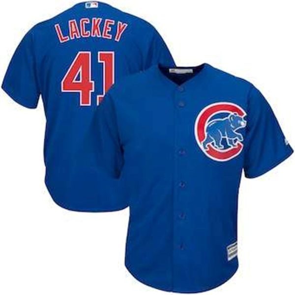 Chicago Cubs 41 John Lackey Majestic Royal Alternate Cool Base Player Jersey
